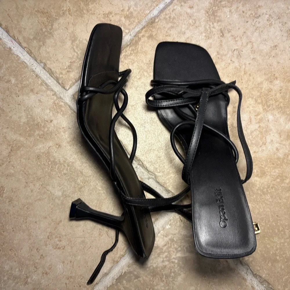 New Open Edit Women’s Strappy Square‎ Toe Rachel Sandals